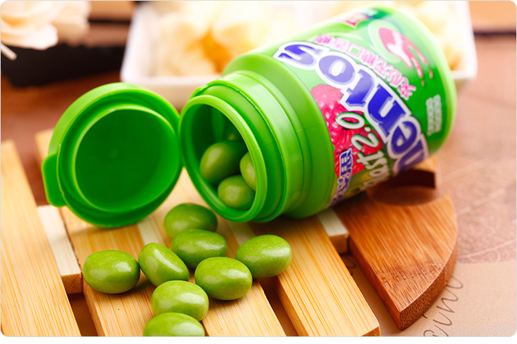 阿尔卑斯曼妥思夹心无糖口香糖青翠苹果味红郁树莓味56g瓶