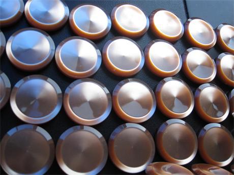 小额批发有机玻璃钮扣 反光/精品 优质玻璃纽扣/咖啡色