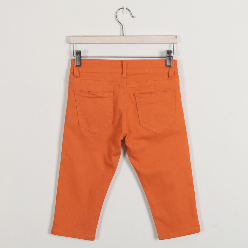 春夏韩版糖果色彩色铅笔裤小脚裤弹力显瘦牛仔七分裤中裤五分裤