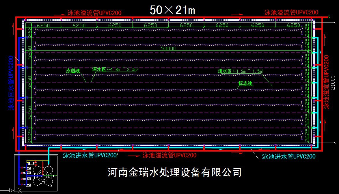 50×21米标准泳池设计