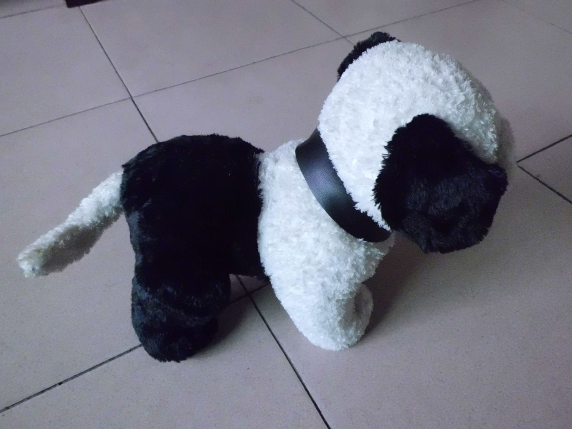 生产玩具加工厂批发黑白毛绒玩具宠物狗狗超可爱图片_4