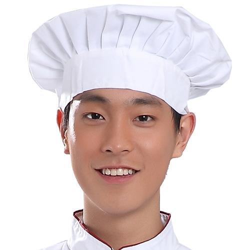 嘉伟利厂家直销厨师布帽子 面点蛋糕房白布帽子食品帽 餐厅厨师帽