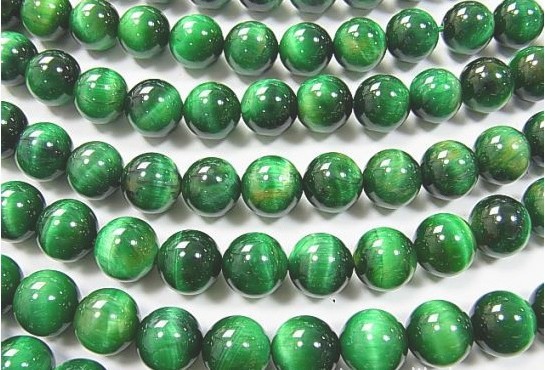 批发供应散珠精品天然绿虎眼圆珠半成品10mm