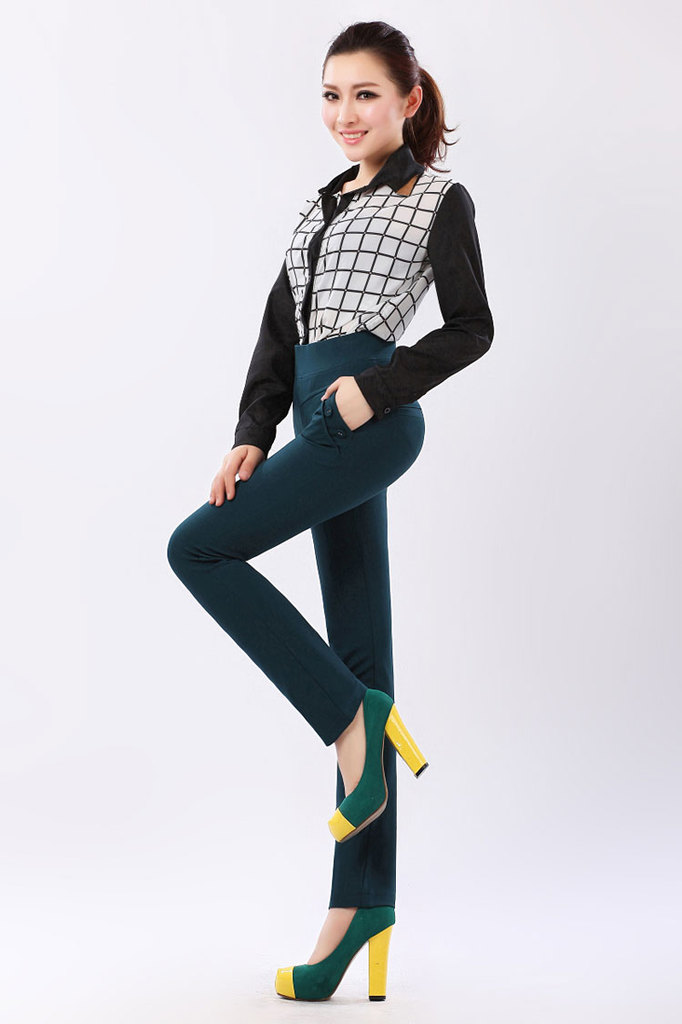 新款 新款女装 品牌女装 韩版女装 高腰时尚修身女裤 铅笔裤图片_31