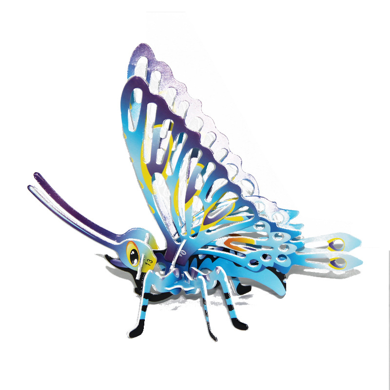 儿童玩具益智早教昆虫蝴蝶认知纸质拼装儿童益智玩具