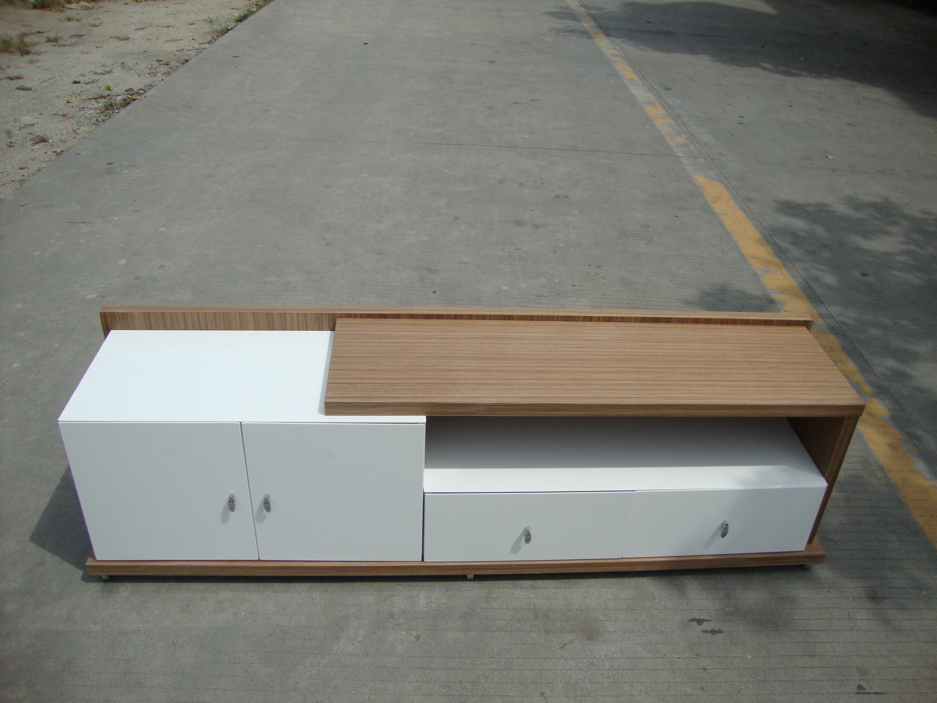 厂家直销现代板式电视柜家具高亮光烤漆家具钢木结合家具