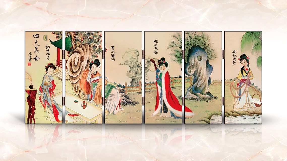 中国特色礼品*仿古小屏风*时尚外事礼品*四大美女(新版)