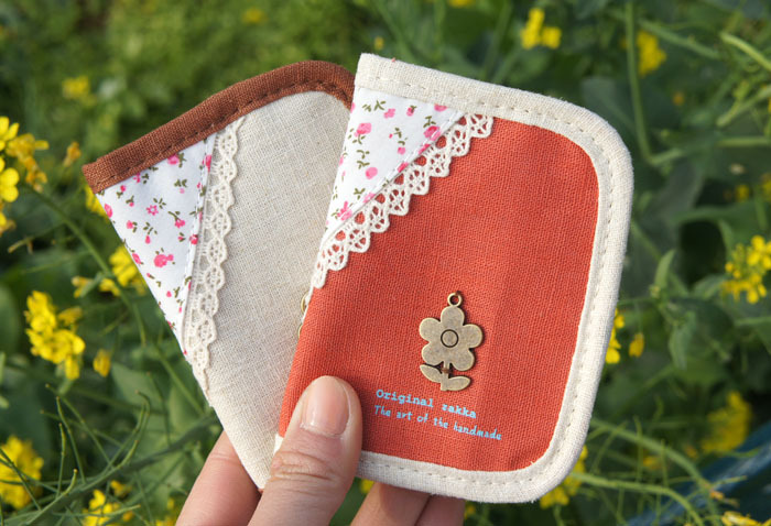 韩国文具 tk12-811 mori彩麻拼布卡套本 卡包 卡夹2008272