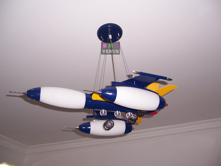 【维纳斯】吊灯铁艺飞机灯儿童灯卧室灯飞机吊灯彩光led5003
