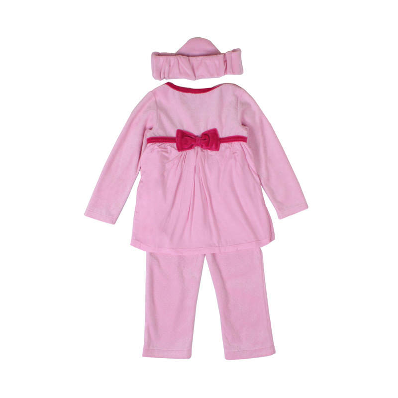 青岛木木童装批发 新款欧美原单orchestra天鹅绒小童套装 348