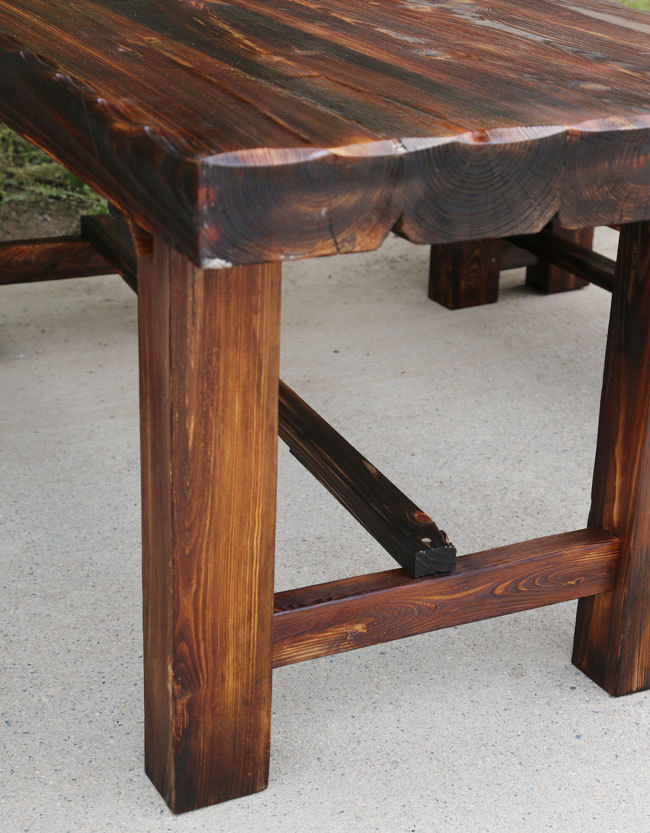 户外桌凳 碳化实木庭院茶室防腐木桌椅 炭化餐桌椅 m-113