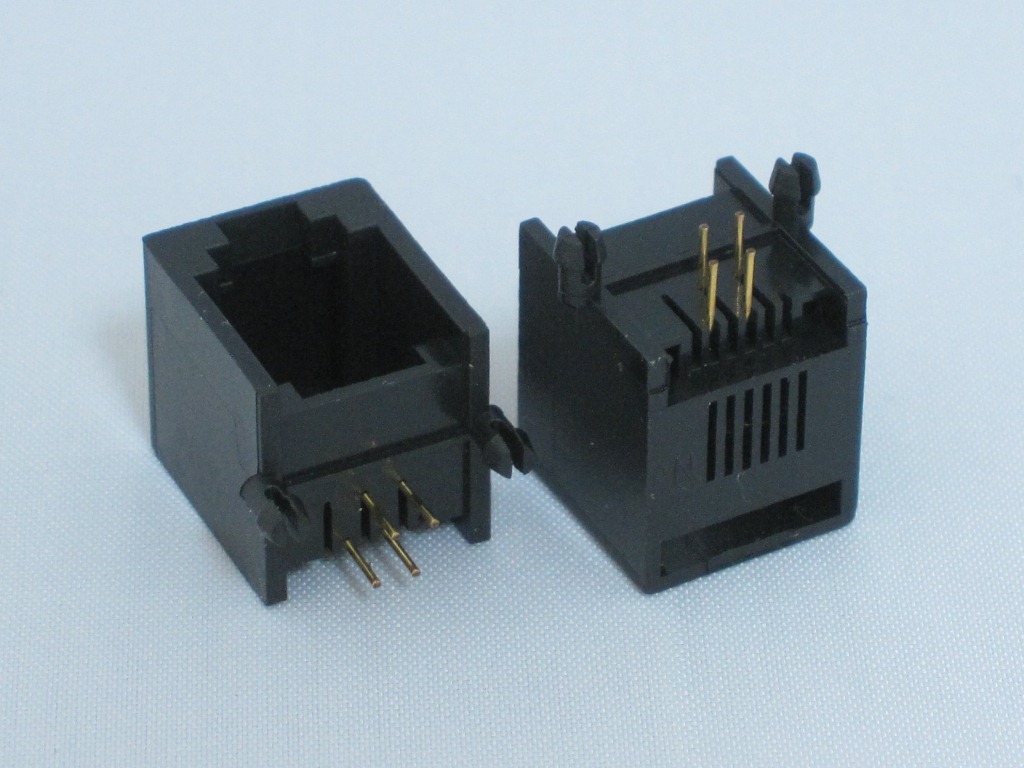 rj11插座br55a6p4c不带边黑色90度厂价直销