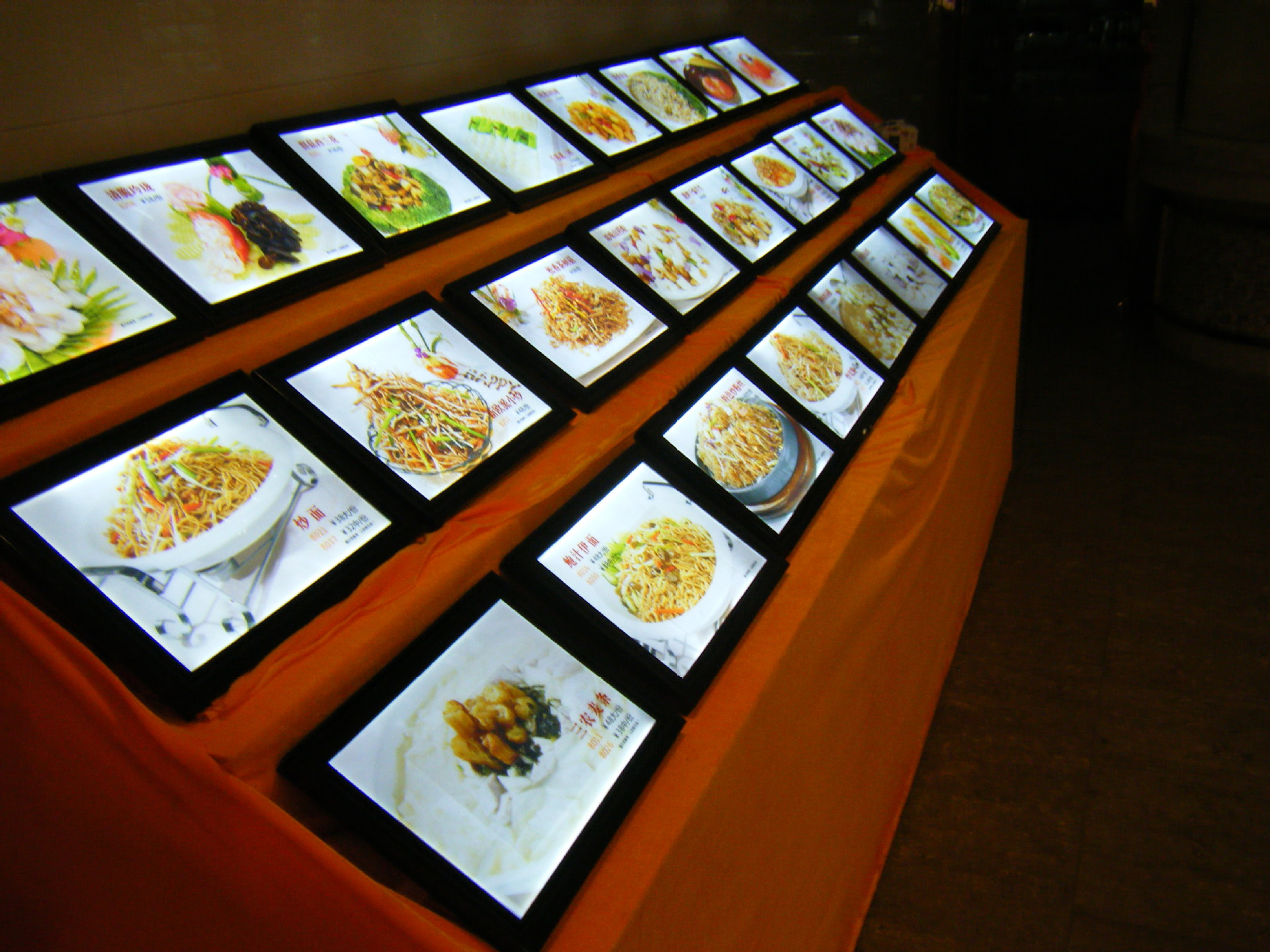 酒店点餐牌酒店高级发光led点餐牌温州平阳