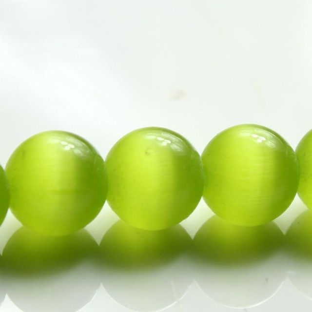 缘雅aaa级绿猫眼石水晶散珠 半成品 diy饰品配件 批发
