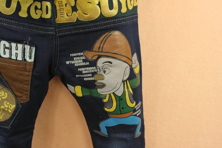 2013新款童裤 男童光头强牛仔裤 卡通熊出没牛仔裤 秋款童裤图片_8