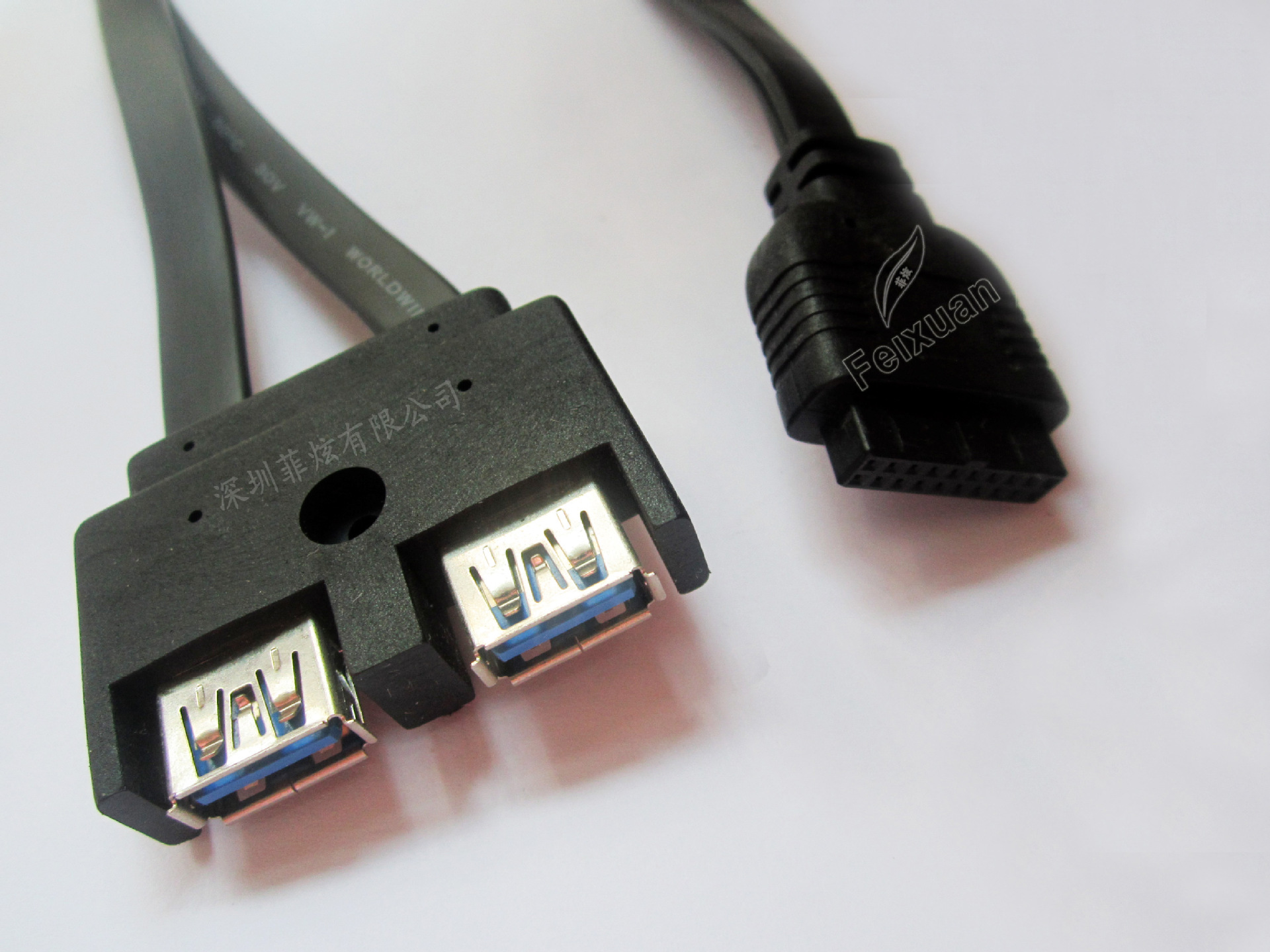 usb3.0双母螺丝固定孔-ide20p机箱前置面板线