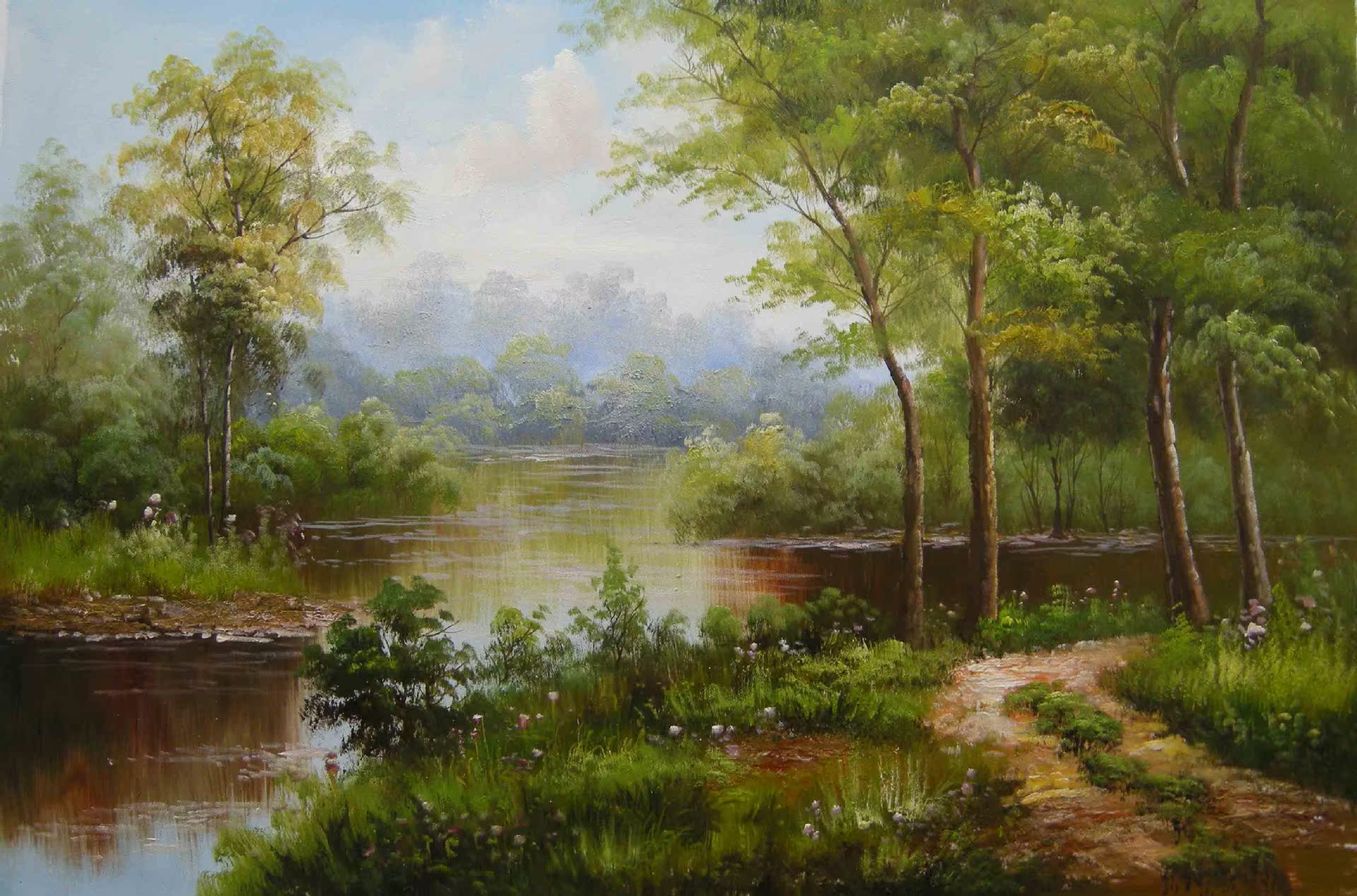 名画有主 纯手绘 古典风景油画批发 无框画 包邮 可订制003