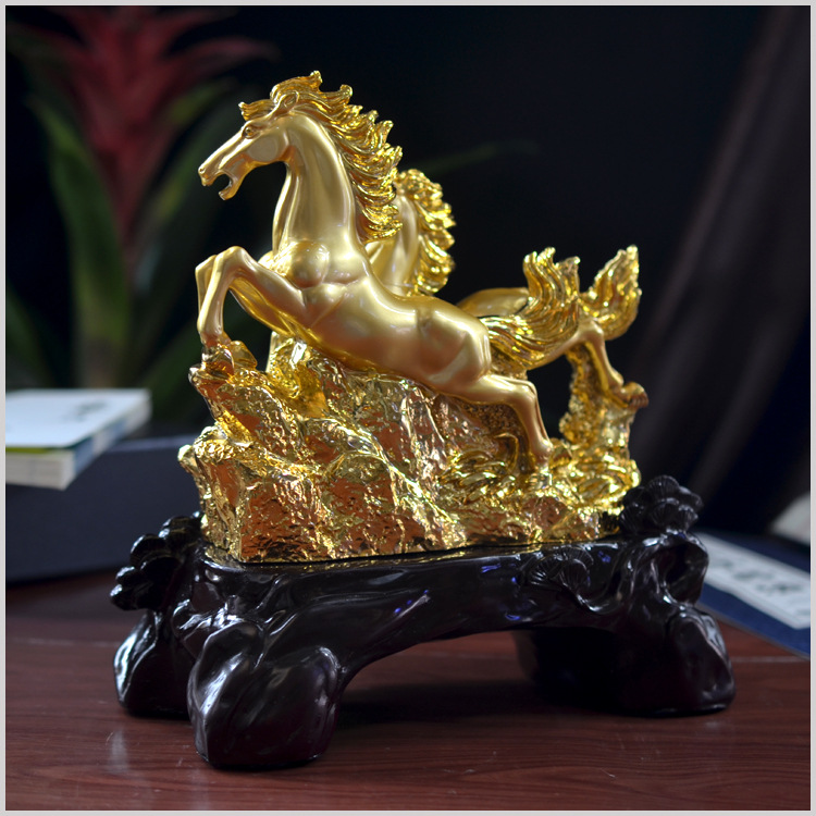厂家直销 新款产品 树脂镀金工艺品摆件fyfy10#飞黄腾达-金