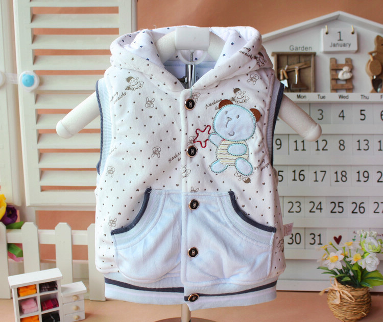 2013健康快车童装/天鹅绒小童背心/连帽开衫童马甲 健-3016