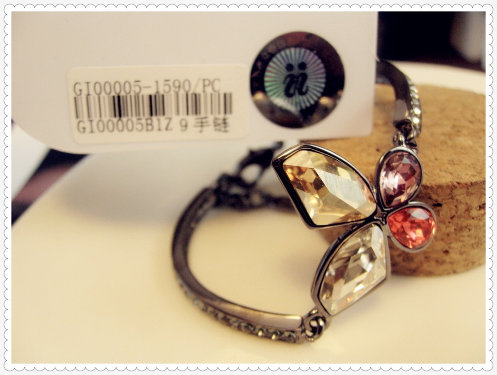 批发实拍欧比雅比 正品手链 镀18k金韩版 彩水晶 高档手链时尚款