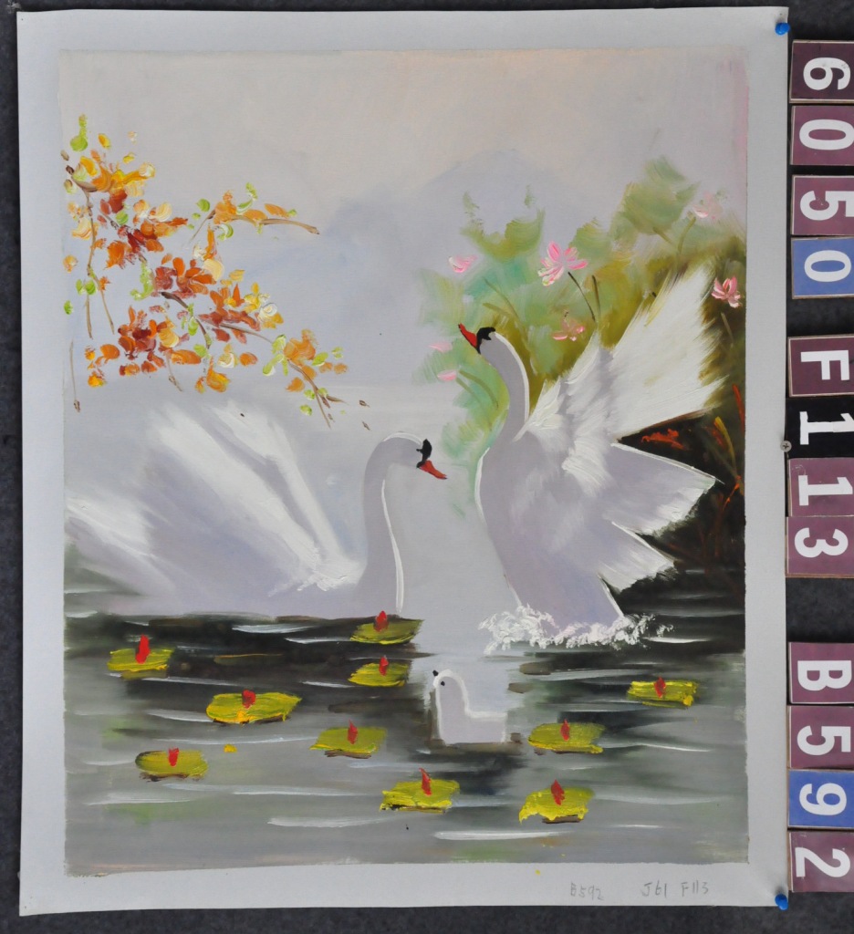 纯手绘油画 现货拍照,画芯批发 50*60白天鹅b592