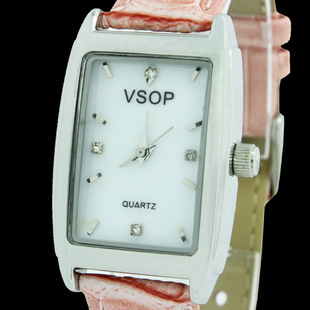 厂家品牌vsop时尚男女士防水表 休闲真皮情侣表 批发超薄系列手表