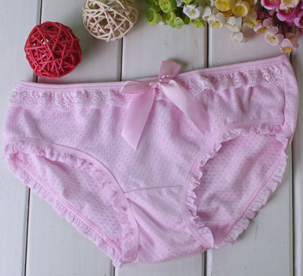 三角内裤 可爱带蝴蝶结内裤 小女生内裤 透气棉 3819图片_15