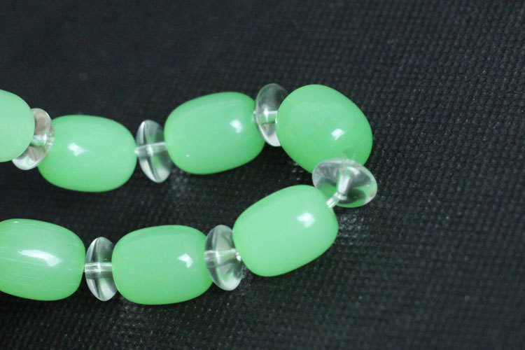仿玉石手链超美桶形仿翡翠玻璃手链高档玻璃精美手链小商品