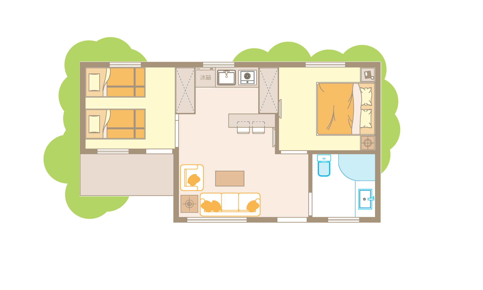 lh006移动木屋木别墅休闲小木屋景观木房木制房屋车房