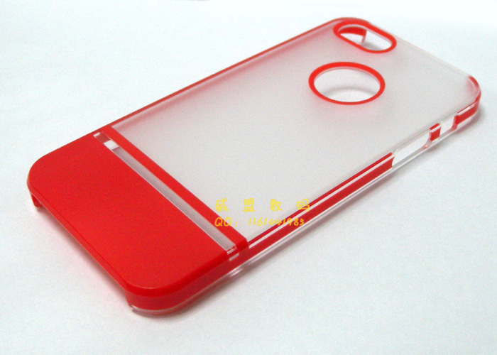 新款批发 苹果5手机壳 pc双色壳 一体注塑 透明保护套 iphone5