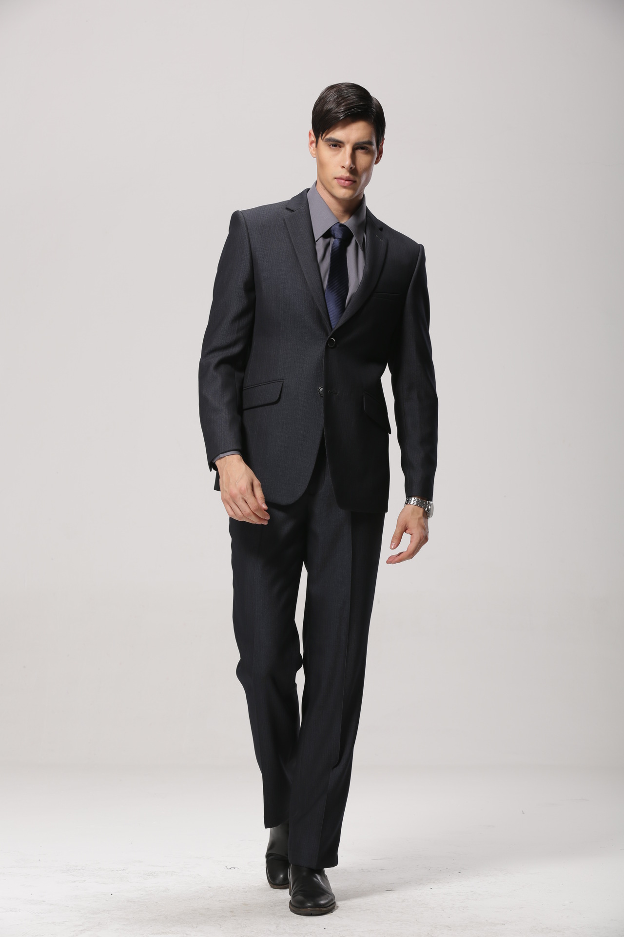 中年爸爸高档男士西服 欧版潮修身正装商务西装男西服套装