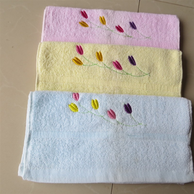 14支弱捻绣花毛巾