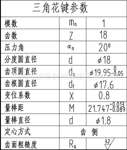 花键轴和花键轴套规格图片