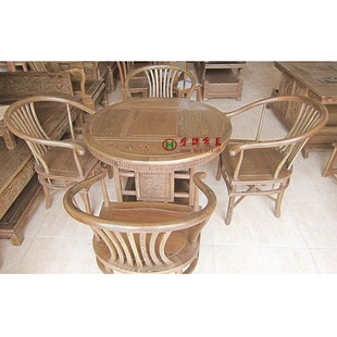 中式仿古典 特价实木家具 红木茶桌 非洲鸡翅木圆形茶桌 茶台