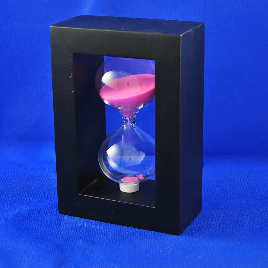 时之砂木制工艺品15分钟沙漏计时器餐馆上菜计时专用吹制玻璃制品