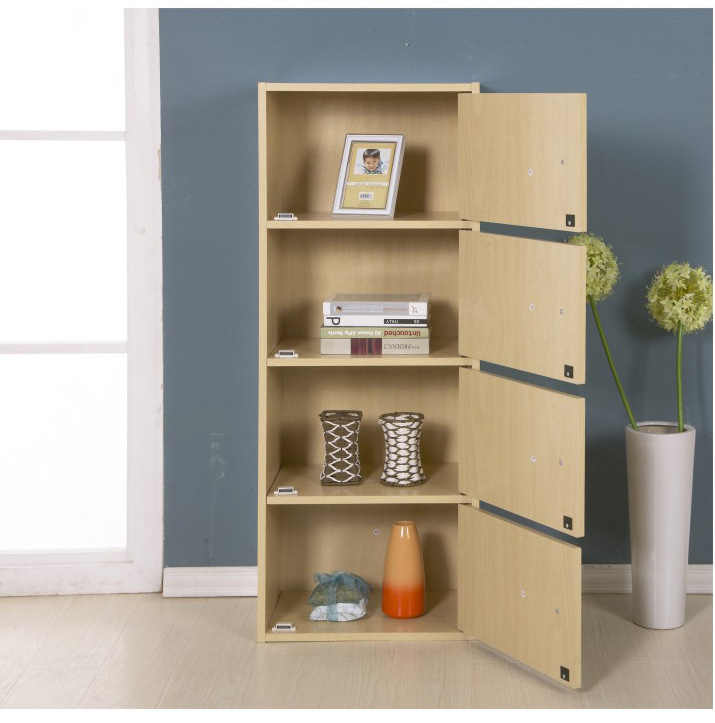 特价板式四层门柜带锁收纳储物书柜宜家自由组合小柜子拼装guizi