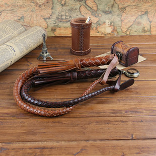 真皮马鞭整张黄牛皮编制皮鞭 马鞭 教鞭 塞外马鞭 手工制作