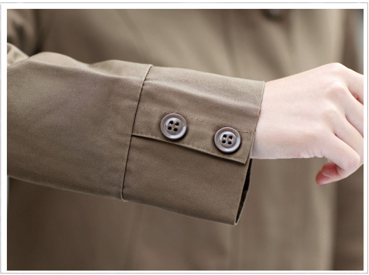 2013秋季女装新款 街头韩版拉链纽扣袖口修身长款风衣 3色 8820