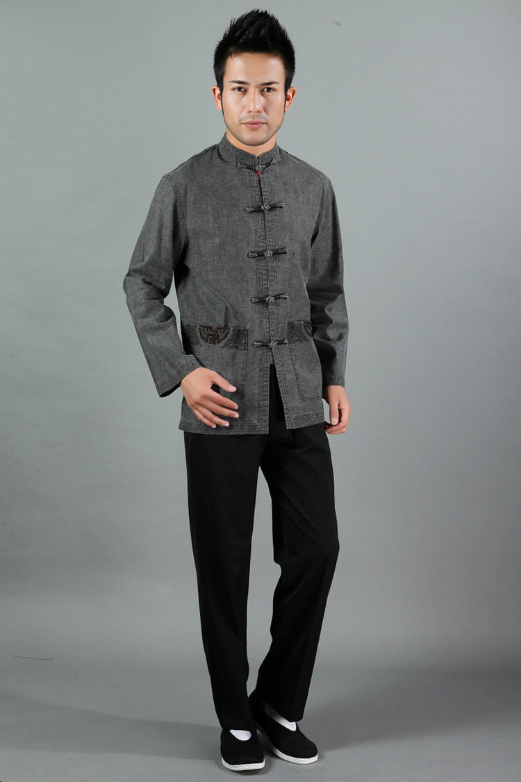 中年唐装春秋装上衣/中式长袖男士唐装长袖中式外套民族风上衣