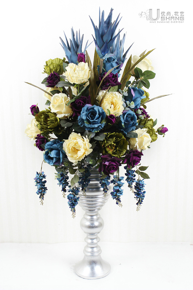 欧式风格 塔形瀑布艺术插花 酒店插花花商务插花落地插花自主设计