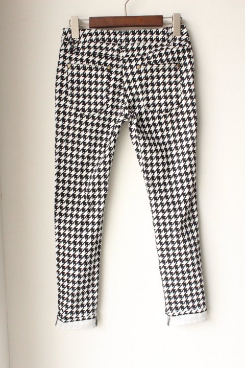 原单juriano jurrie格子裤女显瘦千鸟格小脚裤休闲长裤铅笔裤潮图片