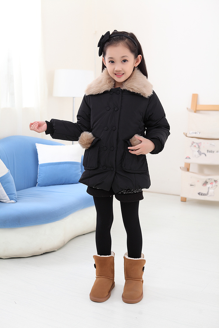 新款冬季童装 女童冬装外套女童棉衣加厚大儿童棉衣袄中长款棉服图片