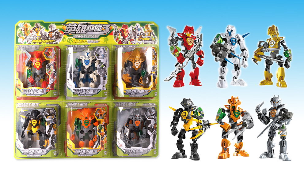 乐高式积木 英雄工厂三代(3.0) 变形机器人 儿童益智玩具吊板