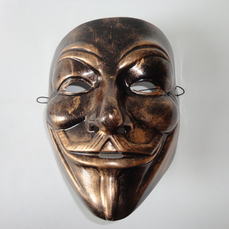 电影主题面具 精品爵士面具 v字仇杀队面具 古铜色 v字面具