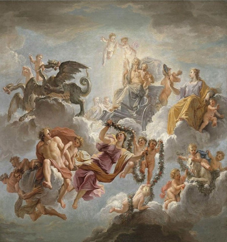 大型壁画 客厅沙发餐厅背景墙西方名画油画壁纸墙纸天花吊顶 天使