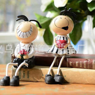 【树脂工艺】日式系 田园吊脚娃娃 可爱创意家装摆件 树脂装饰品