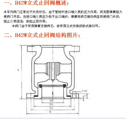 止回閥 立式不鏽鋼止回閥 h42w-16p-dn200