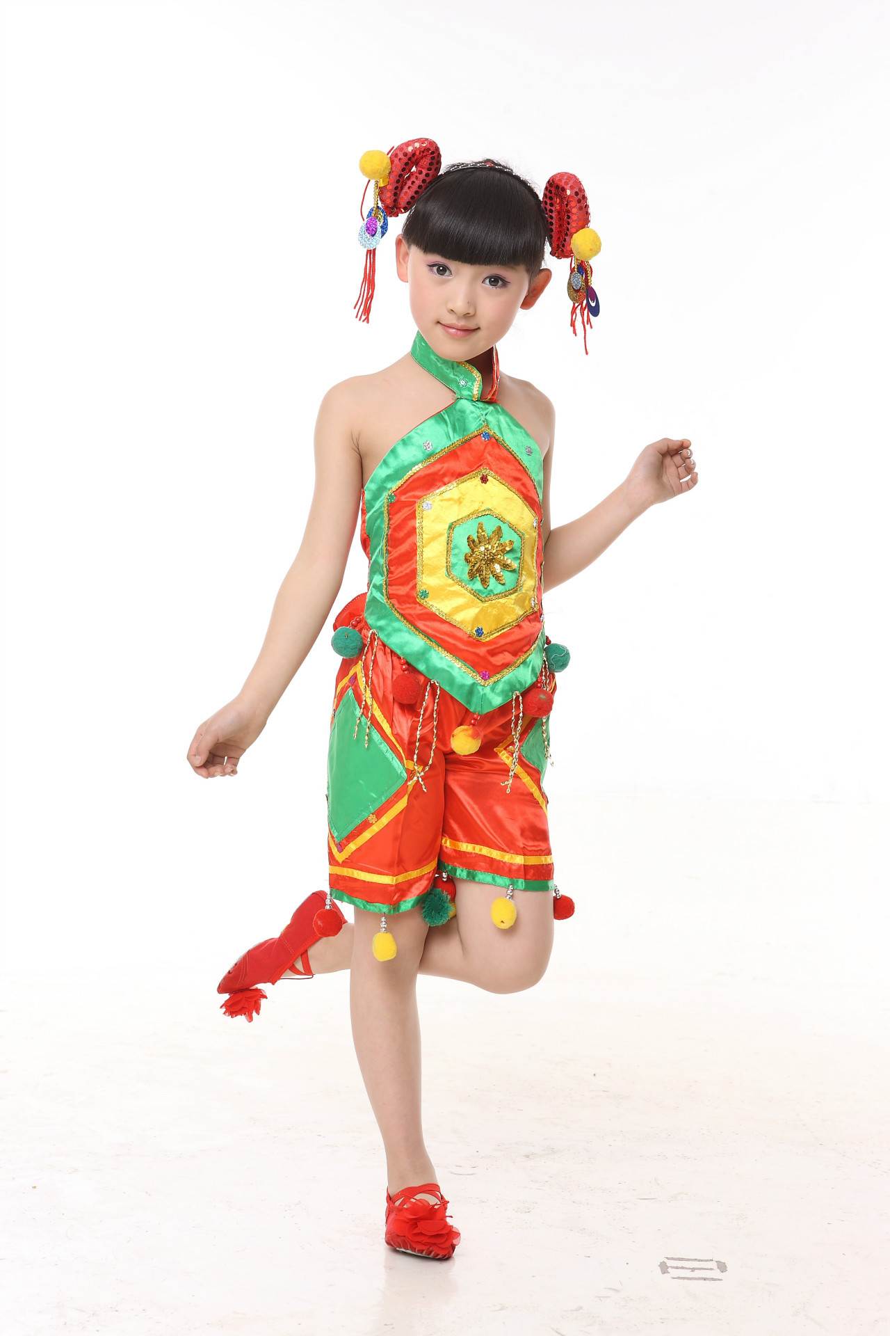 儿童傣族舞蹈服 练功服儿童舞台装演出服民族舞蹈表演服xz107 厂家