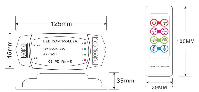 361外观图 LED控制器RGB控制器