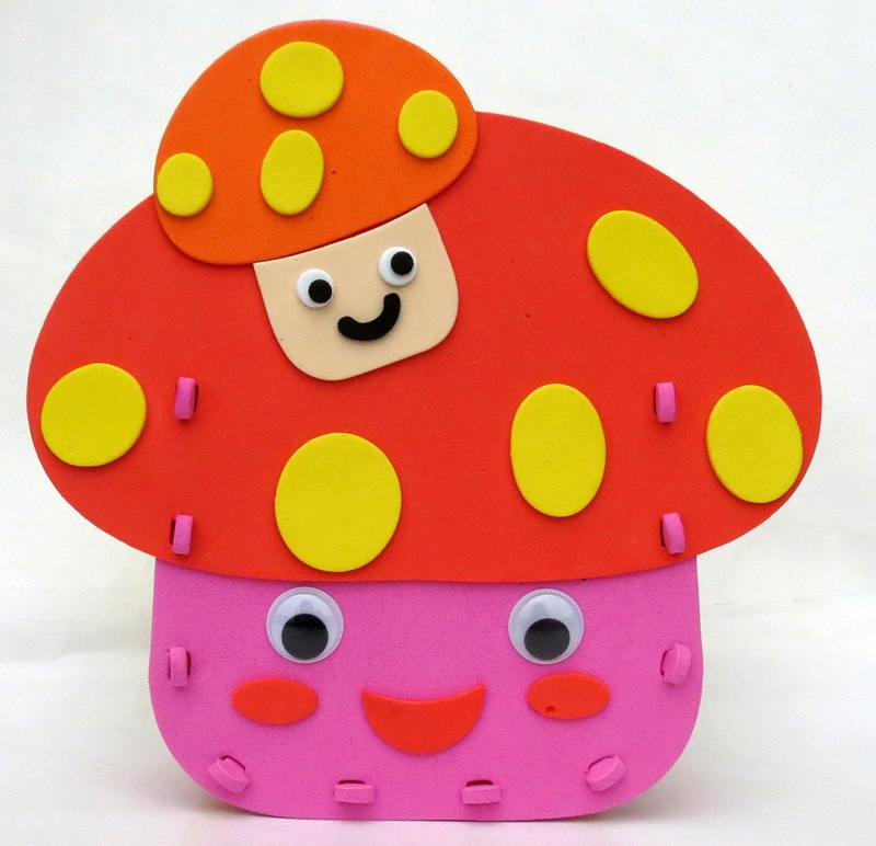 双骏eva 蘑菇立体卡通笔筒 diy玩具 幼儿手工益智文具 批发直销